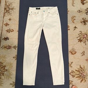 White J.Crew toothpick jeans, size 26